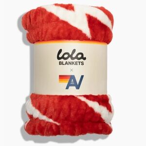 Lola x Aviator Nation Red and White bolt baby Blanket SOLD OUT